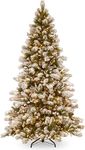 National Tree 7.5 Foot Snowy Westwood Pine Tree with 650 Clear Lights, Hinged (SWP3-307-75)