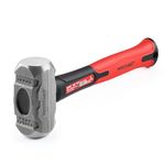 MAXPOWER 2 LB Sledge Hammer, with Heavy Duty Construction Fiberglass Handle, Double Flat Face Engineers Drilling Hammer for Striking & Home