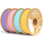 ELEGOO Matte PLA Filament Bundle 4KG, 1.75mm 3D Printer Filament Dimensional Accuracy +/- 0.02mm, 1kg Carboard Spool (2.2lbs) for Most FDM 3D Printers(Yellow, Ice Blue, Pink, Purple)