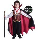 Spooktacular Creations Gothic Vampire Costume Deluxe Set for Boys, Kids Halloween Party Favors, Dress Up,Role Play and Cosplay (Small (5-7 yrs), Red)