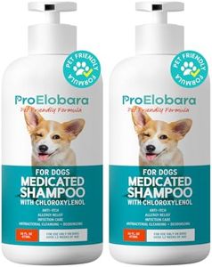 Medicated Dog Shampoo for Allergies and Itching: Antifungal Dog Shampoo, Yeast Infection and Bacterial Treatment for Dogs - Helps Hot Spots, Deodorizing and Anti Itch - Healthy Skin & Coat (Pack of 2