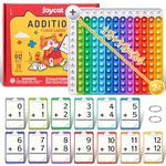 JoyCat Addition Flash Cards + Pop Fidget Chart, 78 Hole Punched Math Flash Cards for Kids Pre K,1st,2nd,3rd Grade,Math Manipulatives Games,Perfect for Class,Birthday -with 2 Rings,1 Storage Bag