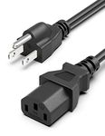 15Ft Computer Power Cord 18AWG TV Power Cord NEMA 5-15P to C13 Ac Power Cord for Tv Computer Pc Monitor Samsung Dell Vizio LG Asus Laptop Monitor Power Supply Power Cable 10A 125V Printer Power Cord