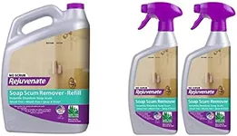 Rejuvenate Scrub Free Soap Scum Remover Cleaning Formula & Scrub Free Soap Scum Remover Shower Glass Door Cleaner Works on Ceramic Tile, Chrome, Plastic and More (2 Bottles x 24oz)