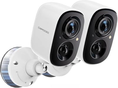 CINMOORE 2.5K Wireless Home Security Cameras Outdoor WiFi 2-Pack, Free AI Person Detection, 4MP Color Night Vision, Full Duplex 2-Way Audio, IP66 Waterproof Battery Powered, AWS Cloud