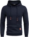 COOFANDY Men's Active Hoodies Sport Sweatshirt Casual Pullover Hipster Hooded Navy Blue