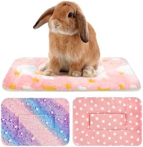 Tierecare 3PCS Guinea Pig Bed Soft Rabbit Bedding Cage Liner Warm Bunny Mats Pee Pads Fleece Blanket Plush Hamster Sleep Beds Ferret Squirrel Hedgehog Rat