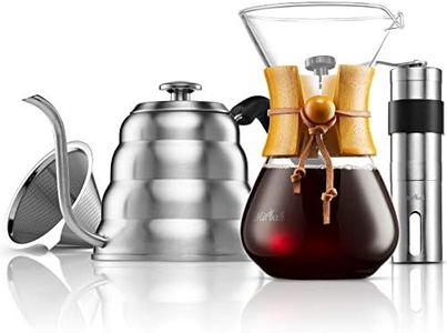 MITBAK Pour Over Coffee Maker Set | Kit Includes Gooseneck Kettle with Thermometer, Coffee Mill Grinder & Coffee Dripper Brewer | Great Replcaement for Coffee Machines