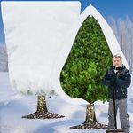 2 Pcs Winter Plant Covers Freeze Protection 200x240cm 80gsm,Reusable Outdoor Plant Warming Jacket with Zipper Drawstring,Garden Fleece Bags Frost Cloth Blanket for Fruit Tree Potted Shrub Protector