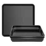 WAYNHUI Square Plant Saucer 6/8/10/12/14/16/18/20Square Plastic Basin Tray Large/Small Water Receiving Tray (Black 18inch 3pack)