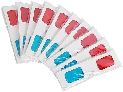 EasiLife 10 Pairs 3D Glasses - Red and Cyan Anaglyph, White Multipack