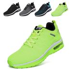 GoodValue Mens Running Shoes Tennis Lightweight Air Cushion Sports Shoes Fashion Athletic Breathable Mesh Upper Walking Sneakers Casual for Gym Green