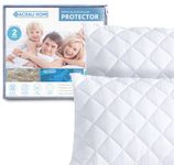 ACRALI HOME Quilted Pillow Protectors 2 Pack Zipped - 50x75 cm Hypoallergenic Pillowcase Protectors - Soft & Breathable Luxurious Pillow Cover for Comfortable Sleep