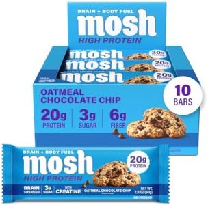 MOSH Oatmeal Chocolate Chip High Protein Bars, 20g Protein, Creatine, 12 Ct