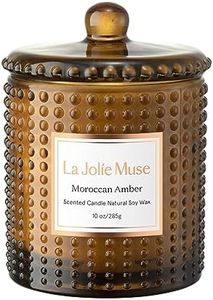 La Jolíe Muse Moroccan Amber Scented Candle, Natural Wax, 75 Hours Long Burning, Glass Jar for Gift and Home Decor