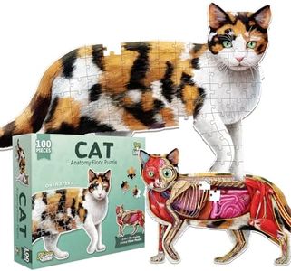 Cat Animal Anatomy Floor Puzzle | 100-Piece Double Sided Jigsaw Puzzle | Large Floor Puzzle for Kids Ages 4–8, 3–5, 8–10 | Fun and Educational Toy for Kids, Toddlers, and Families