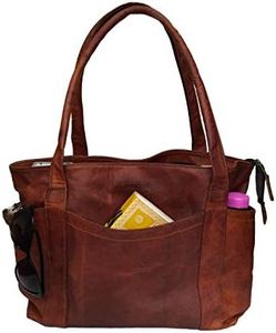 Madosh, Womens Genuine Leather Tote Shoulder Laptop Bag Large Capacity Shopping Purse Business Work Handbag