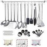 Stainless Steel Cooking Utensils Set,Kyraton 37 Pieces Kitchen Utensils Set,Kitchen Gadgets Cookware Set,Kitchen Tool Set with Utensil Holder Non-Stick and Heat Resistant.Dishwasher Safe