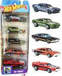Hot Wheels Car 2026 HW Torque Pack of 5 (72 Ford Gran Torino Sport, Rivited, 69 Dodge Charger 500, Custom 67 Pontiac Firebird, Muscle Bound) Multi - Color