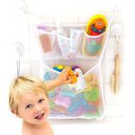 Tub Cubby Bath Toy Organizer with Multiple Pockets + Bonus of 4 Heavy Duty Lock Suction Cups and Durable Mold Resistant Mesh Washable + Guarantee