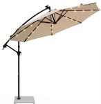 Invezo Garden Umbrella LED Side Pole Round Outdoor Garden Umbrella (10ft diameter, Khaki) with 40 kgs Granite Stand - Patio outdoor/Big Size Outdoor Umbrella/Balcony Umbrella.