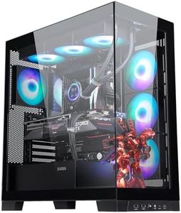 SAMA NEVIEW 4503 Black Airflow Full Tower Case ATX PC Gaming Case Dual Tempered Glass 4X12CM ARGB Fan Pre-Install USB3.0X2 Type C Included 360mm AIO Support at Top