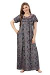 Soulemo Women's Printed Alpine Floor Length Nighty (XL - Bust - 48 - Royal Blue) 1672EXL