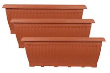 Halsey® Rectangular Modern Design Durable Plastic Plant Pot for Gardening (Pack of 3) (Large 26 INCH)