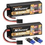 Nihewo 2Packs 2S Lipo Battery 7.4V 