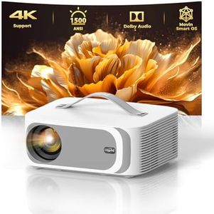 [AI Movin System & 1200 ANSI] Projector-4K with WiFi 6 and Bluetooth, 30W DoIby Audio Netflix-Licensed Projector, One-touch Focus Portable 1080P Outdoor-Projector, Lisowod Smart Proyector with HDR10+