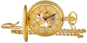 Charles Hubert 3861-G Gold-Plated Mechanical Pocket Watch