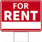 1PC For Rent Sign with Stand, 17 Inches by 13 Inches - Double Sided Signs - Corrugated Plastic - For Rent Yard Sign with Stake