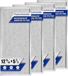 W10208631A Microwave Grease Filter, Aluminum Mesh Filter Approx. 13" x 6" fit for Whirl.pool G.e May.tag Microwaves Replaces AP5617368 W10208631 PS3650910 - Packed in Box - 4 Pack…