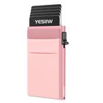 YESIIW Women Wallet Gifts for Women Slim Card Holder Wallets Minimalist Pop up Wallet for Woman RFID Blocking Gift for Her, Anniversary & Birthday Gifts for Mom Wife Friend Sister Pink