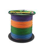 Frwanf Braided Fishing Line 4 Strands Super Strong PE Fishing String ExtremePower Fishing Braid Line for Saltwater and Fresh Water 40 LB Test 300M Multicolor