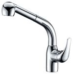 ANZZI Harbour Single Handle Solid Brass Pull Out Sprayer Kitchen Faucet in Polished Chrome | cUPC Certified Commercial Stainless Steel Sink Dual Setting Spout Pull Down Faucets | KF-AZ040