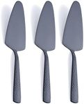 FULLYWARE Matte Black Cake Pie Server, 9.4-inch Stainless Steel Heavy Duty Pizza Spatula, Satin Finish, Set of 3