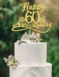 Happy 60th Anniversary Cake Toppers - 60th Wedding Anniversary Decorations, 60th anniversary cake topper, 60th Anniversary Party Decorations,60 year anniversary decorations