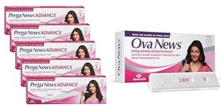 Prega News Advance Test Kit | Rapid Single Step Pregnancy Test Kit Device | 99% Accurate Results in 3 Mins | Pack of 5 and Ova News - Ovulation Detection Kit from Prega News|