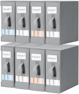 DIMJ Bed Sheet Organizers and Storage 8 Pack - Foldable Sheet Holder for Linen Bedding Storage Box for organization, Sheets Set Holder for Blanke, Towel (King & Queen Size), Grey