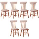 TOYANDONA 6 pcs 1: 12 Scale Chair Mini Wood Chair Miniature Furniture Miniture House Furniture Vintage Dolls Photograph Layout Props for Lanscape Garden Miniature Chair Miniature Chair