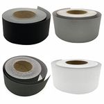 3 Ace Crafts (Pack of 4) Straight Edge Poster Paper Border Roll - (48mm x 50 Meters) - (Black, White, Silver, Grey) School/Office, Classroom Board Display Decoration, Fade Resistant Paper Rolls