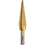 NEIKO 10182A Titanium Step Drill Bit, High-Speed Alloy-Steel Bit, Hole Expander for Wood and Metal, 13 Step Sizes from 1/8 Inch to 1/2 Inch