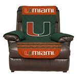 NCAA Miami Hurricanes Unisex Ncaancaa Furniture Protector with Elastic Straps, Green, Recliner