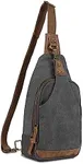 Glacier Canvas Concealed Carry Sling Bag Crossbody Backpack Purse for Men Women_Grey