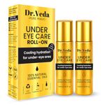 DrVeda Under Eye Roll-On for Dark Circles Removal, Puffiness & Fine Lines | Under Eye Cream with Cooling, Brightening & Hydrating Formula | Anti-Wrinkle | For Men & Women | 10 ml (Pack of 2)