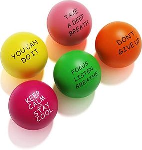 5 Pack Motivational Stress Balls for Adults, Experience Calm - Alleviate Stress, Anxiety and Anger with Hand Exercise Balls that Strengthen Muscles and Inspire You with Positive Quotes For Home Office