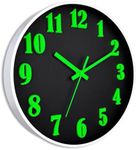 Ziprote Wall Clock, Glow in Dark Wall Clock,12 Inch Wall Clock Battery Operated, 3D Numbers Night Light Wall Clock, Silent Non-Ticking Wall Clocks for Living Room Kitchen Office Bedroom