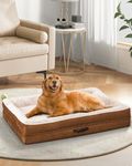 Orthopedic Dog Bed XL, Egg Foam Dog Couch with Removable Washable Cover, Waterproof Pet Sofa Bed with Non-Slip Bottom and Four-Sided Bolster Cushion, Extra Large Dog Bed Brown for Big Dog
