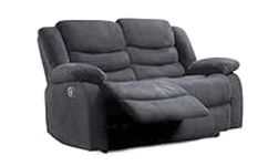 Madrid Fabric Recliner Sofa with Cupholders - 3+2 Seater Sofa Grey (2 seater)